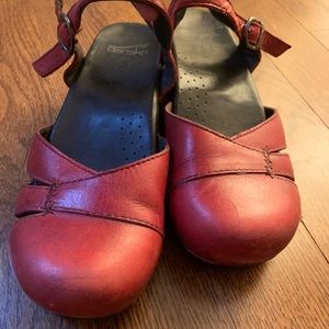 Dansko Red Mary Jane Clogs, 9